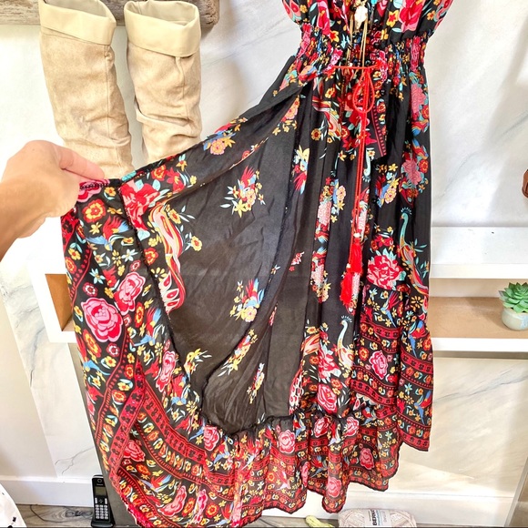 BOHO duster dress/top with peacocks - Picture 3 of 12